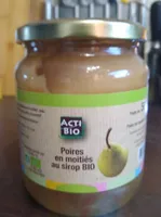 Poire en moitiés au sirop Bio