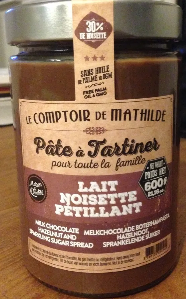 Pâte à tartiner Lait noisette pétillant