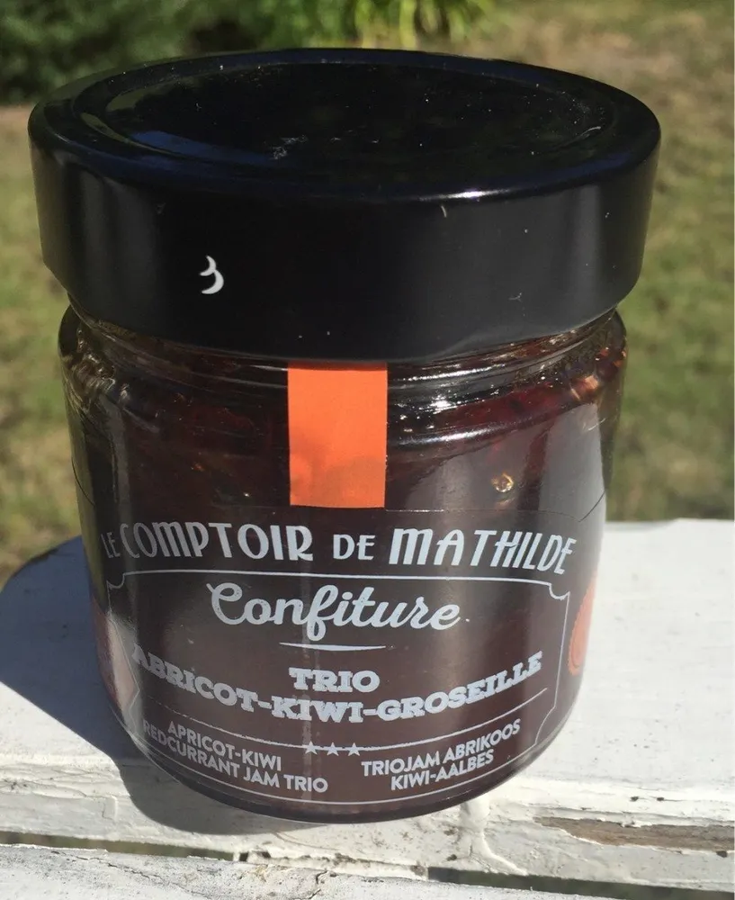 Confiture trio abricot-kiwi-groseille