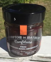 Confiture trio abricot-kiwi-groseille