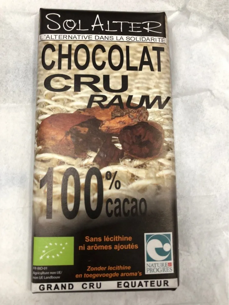 Chocolat cru 100% cacao 90g
