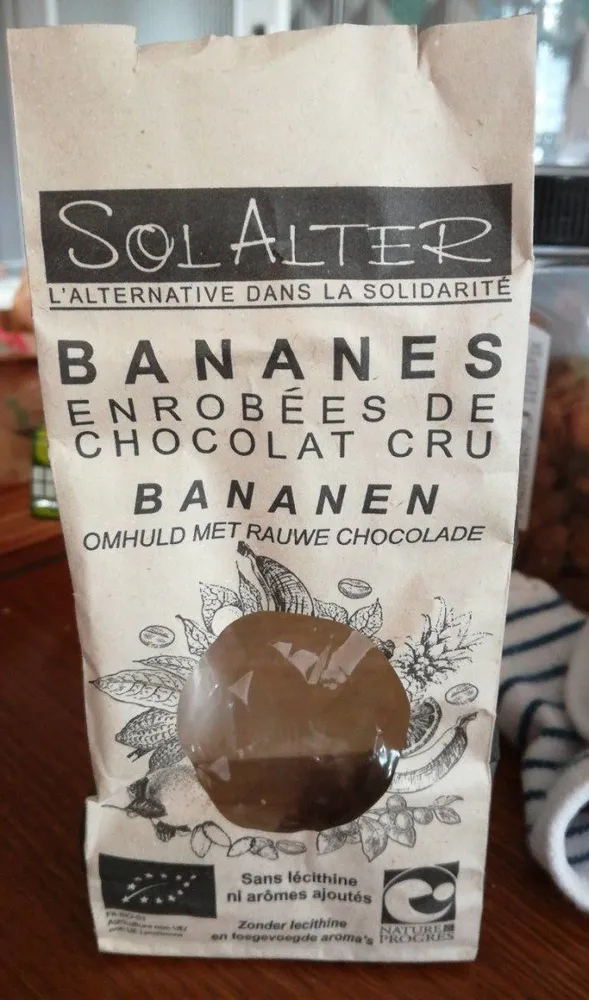 Bananes enrobées de chocolat cru