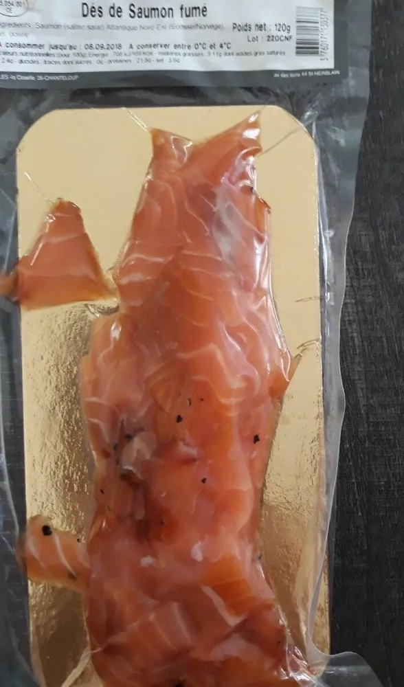 Dés de saumon fumé