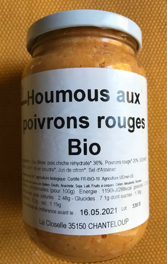 Houmous aux poivrons rouges Bio