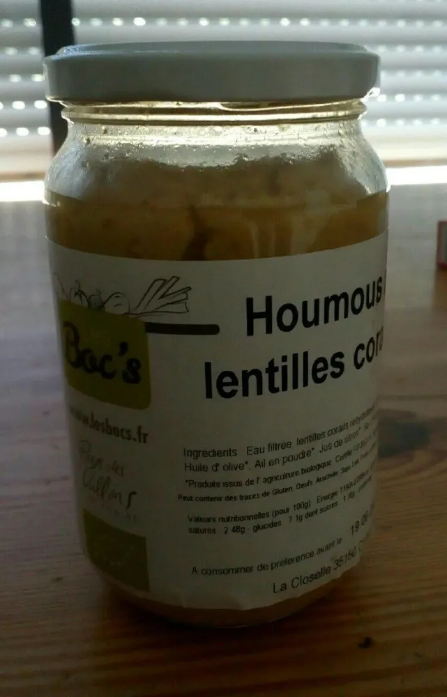 Houmous aux lentilles corail bio