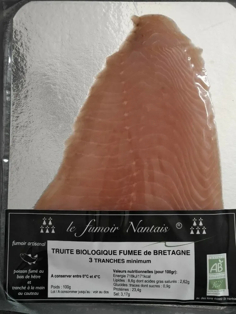 Truite  biologique fumée de Bretagne