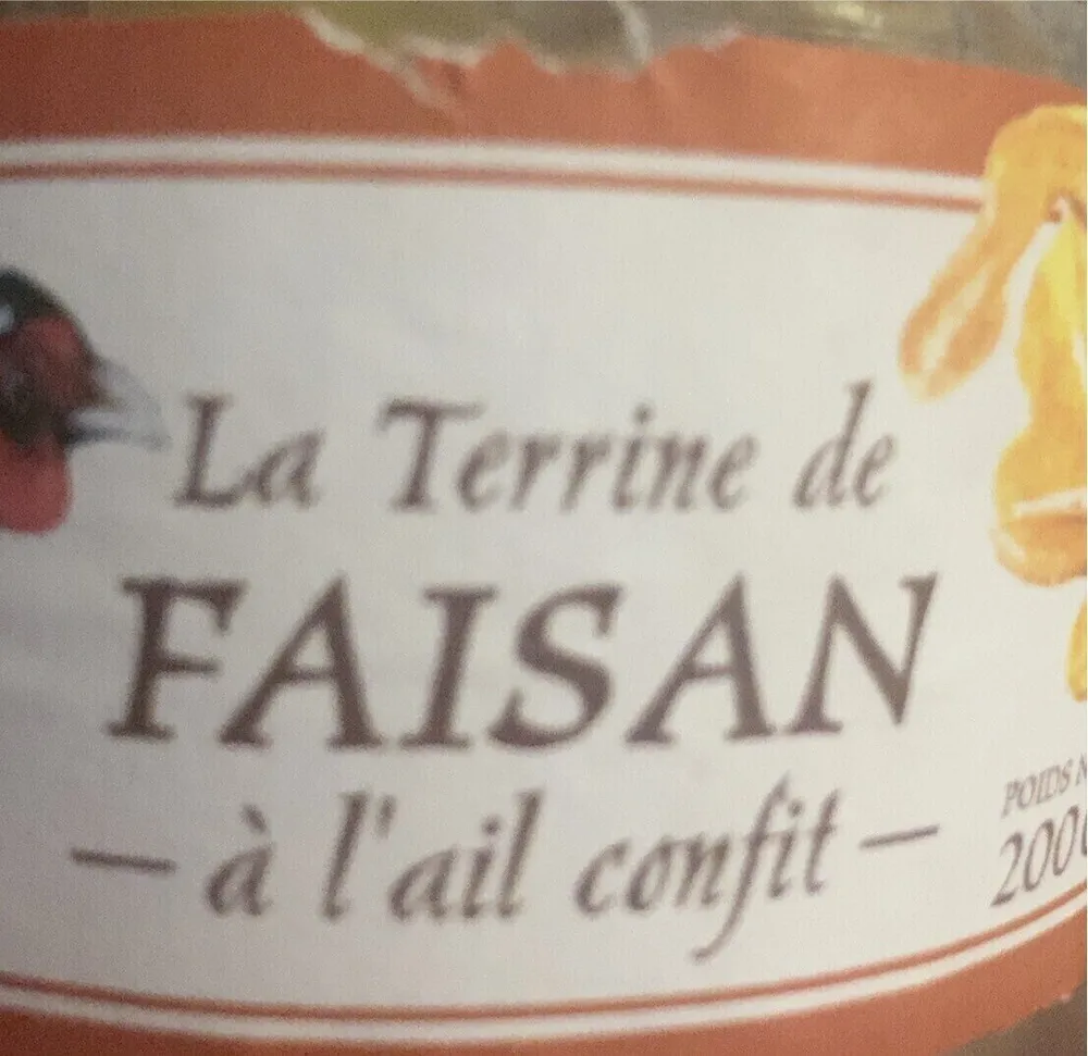 La terrine de faisan à l’ail confit 200gr