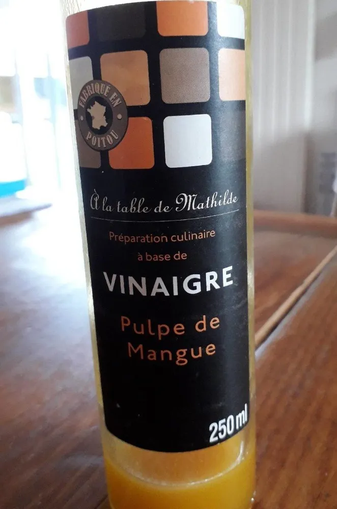 Préparation culinaire à base de vinaigre pulpe de mangue