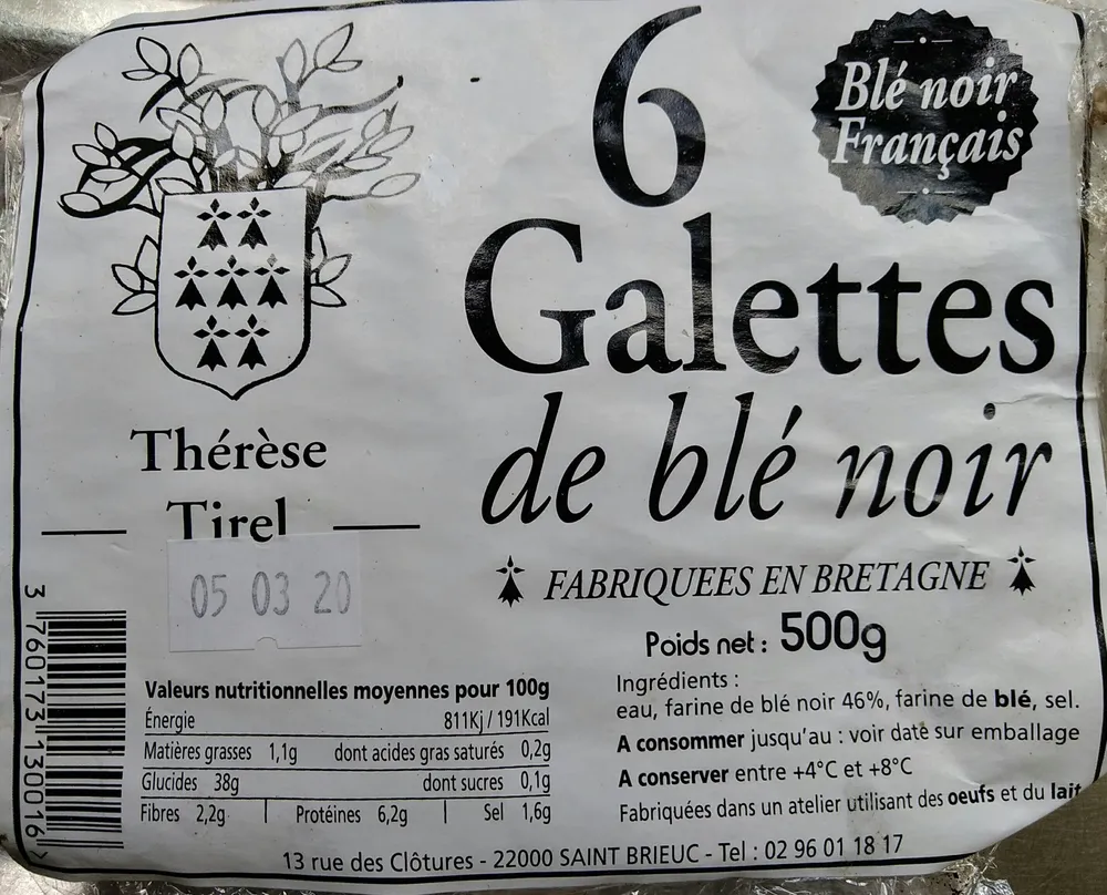 6 Galettes de blé noir