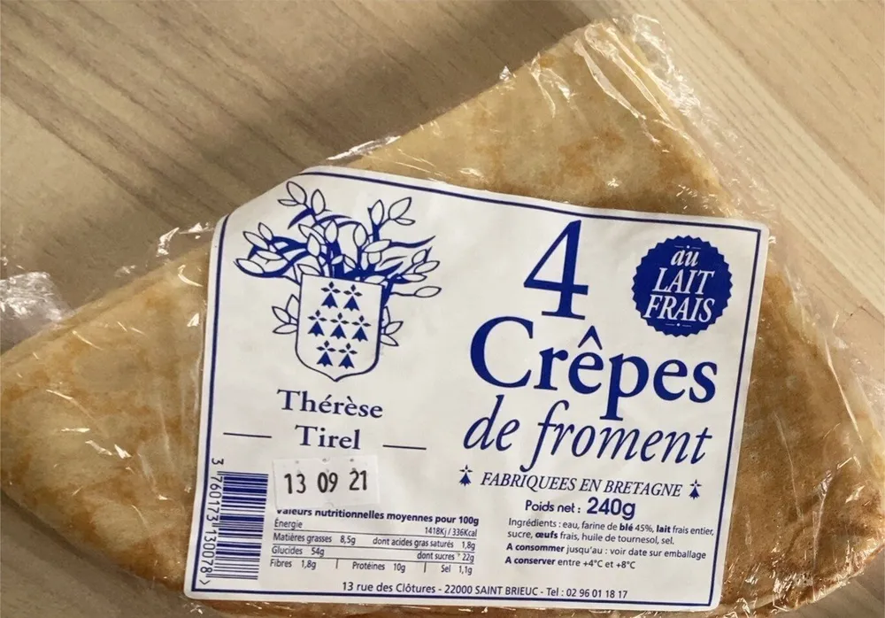 Crepes de froment au lait frais