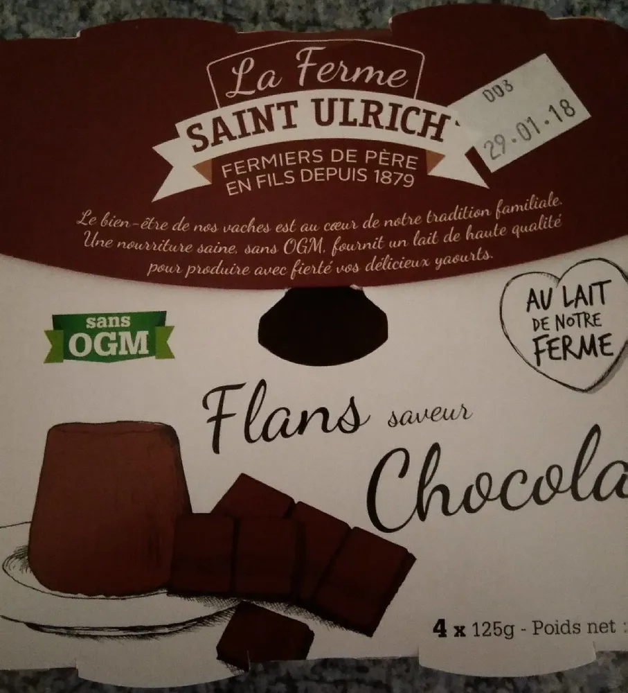 Flan saveur chocolat