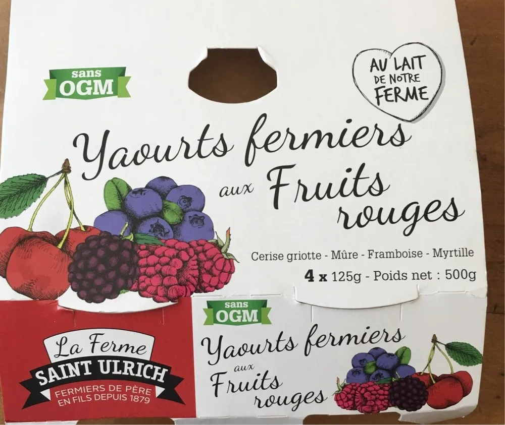 Yaourts fermiers aux fruits rouges