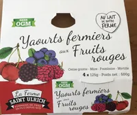 Yaourts fermiers aux fruits rouges