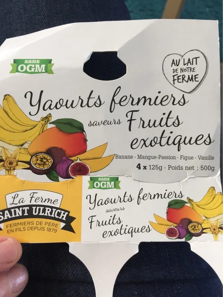 Yaourts fermiers fruits exotiques