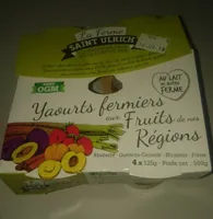 Yaourts fermiers aux fruits de nos regions