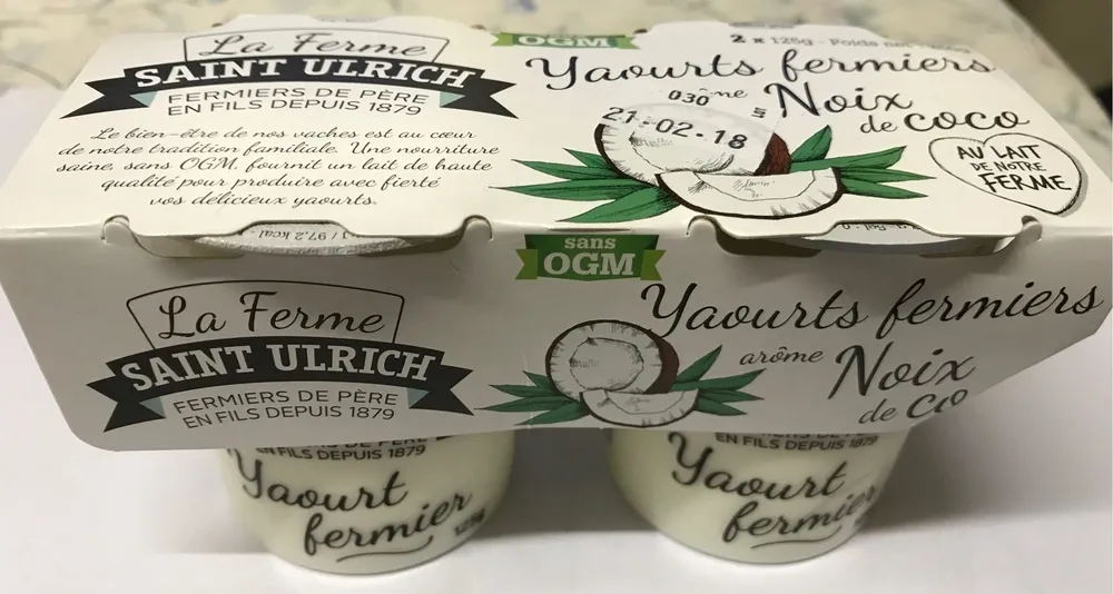 Yaourt fermier noix de coco