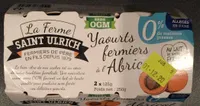 Yaourts fermiers à l’abricot 0% de matieres grasses
