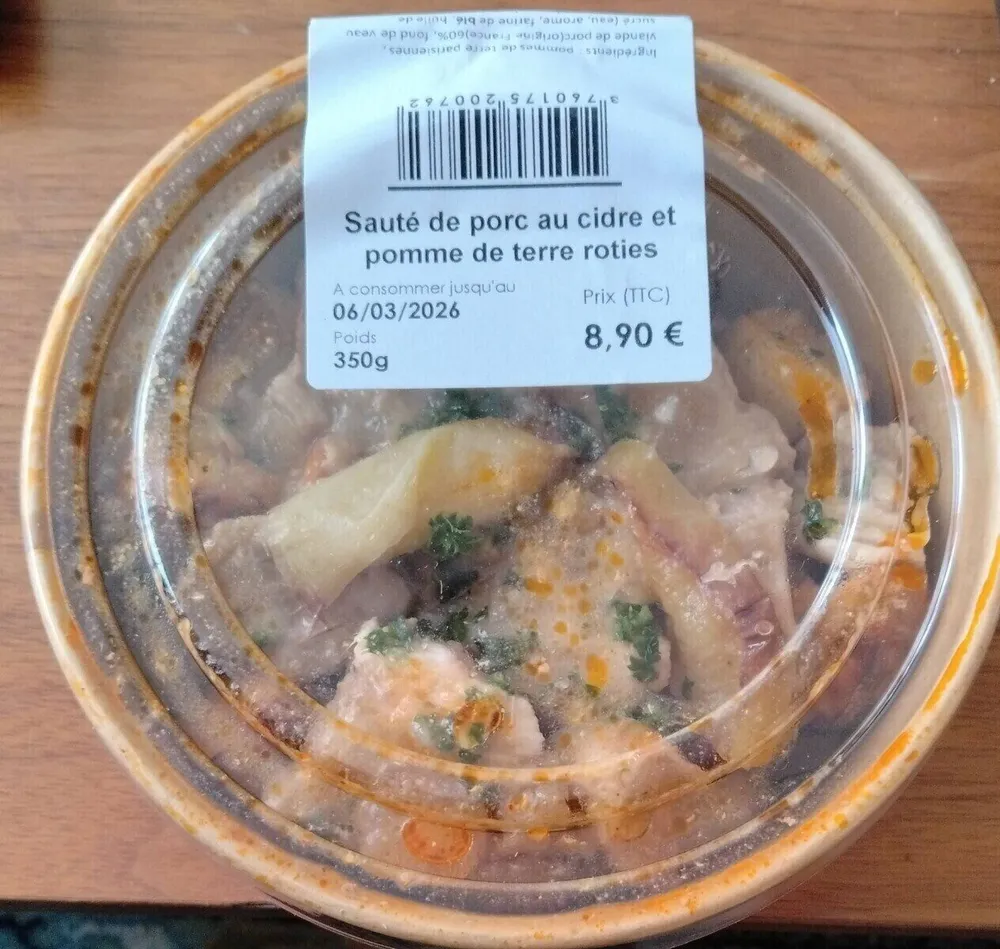 Sauté de porc au cidre et pommes de terre rôties