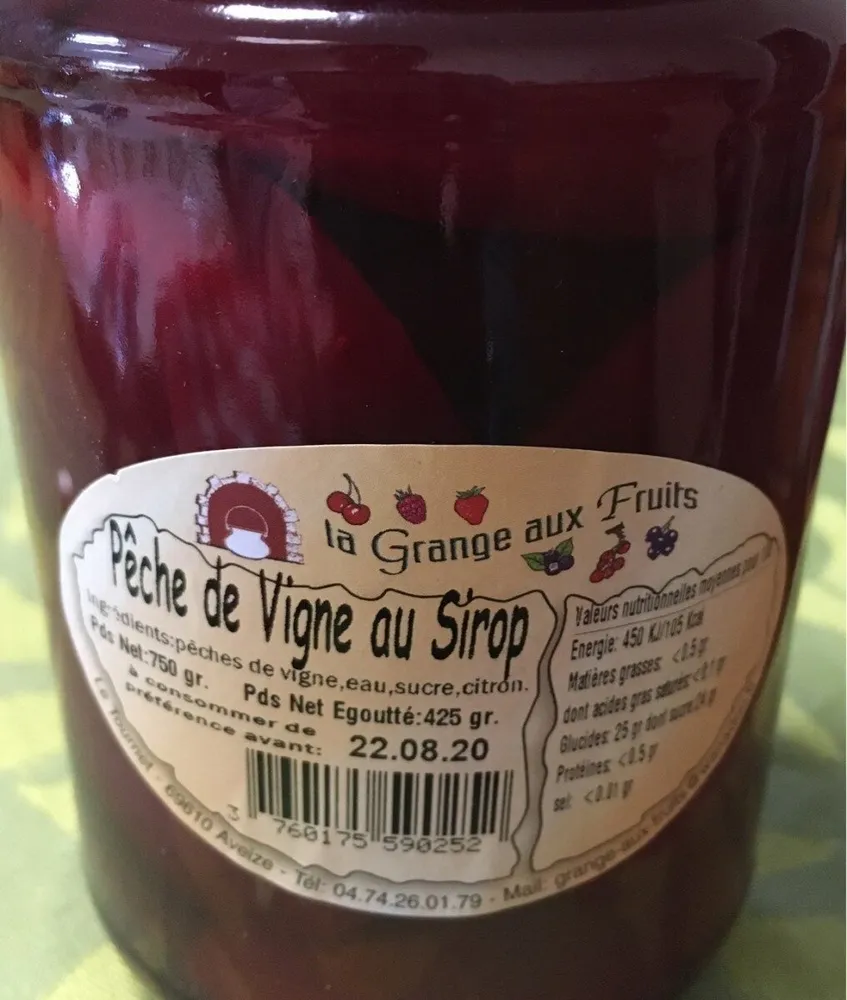 Peches de vignes au sirop