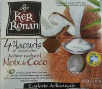 Yaourt au lait entier, Arôme naturel Noix de coco