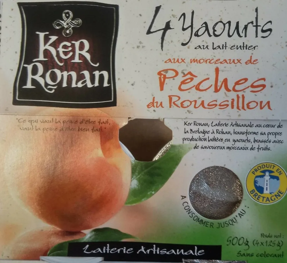 Yaourt au lait entier aux Pêches du Roussillon