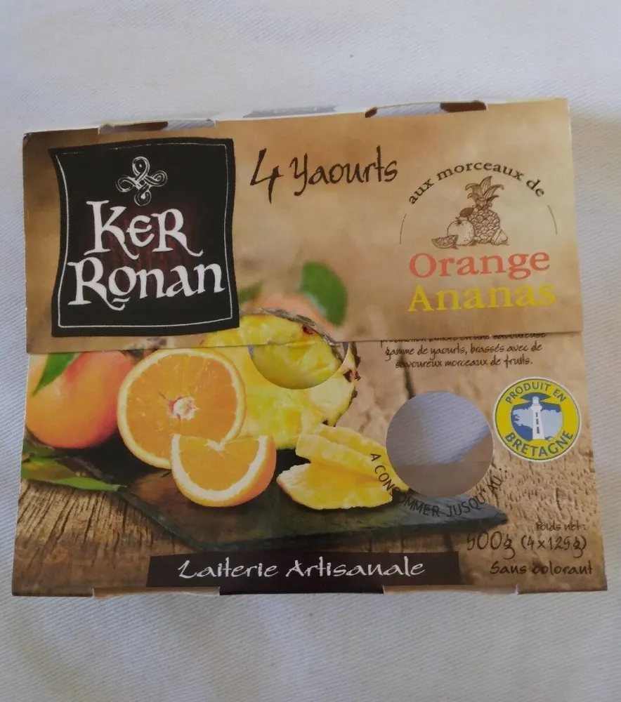 Yaourt orange ananas