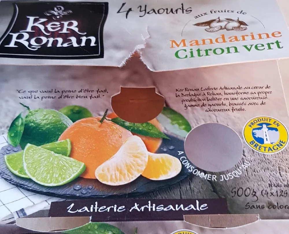 Yaourts mandarine citron vert