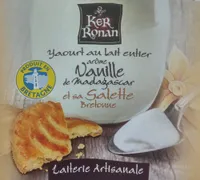 Yaourt au lait entier arôme Vanille de Madagascar et sa galette bretonne