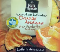 Yaourt au lait entier Orange Ananas et sa galette bretonne