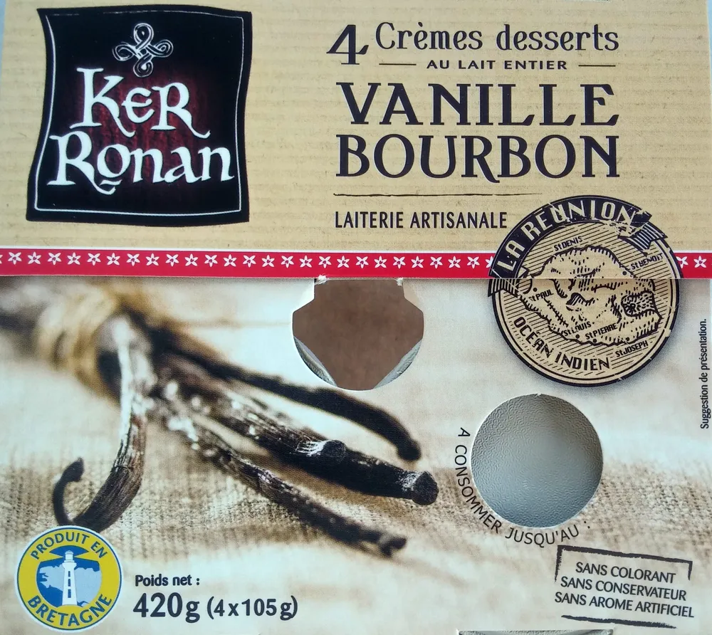 Crème dessert au lait entier Vanille Bourbon