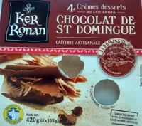 Crème dessert au lait entier Chocolat de St Domingue 4 x 105 g