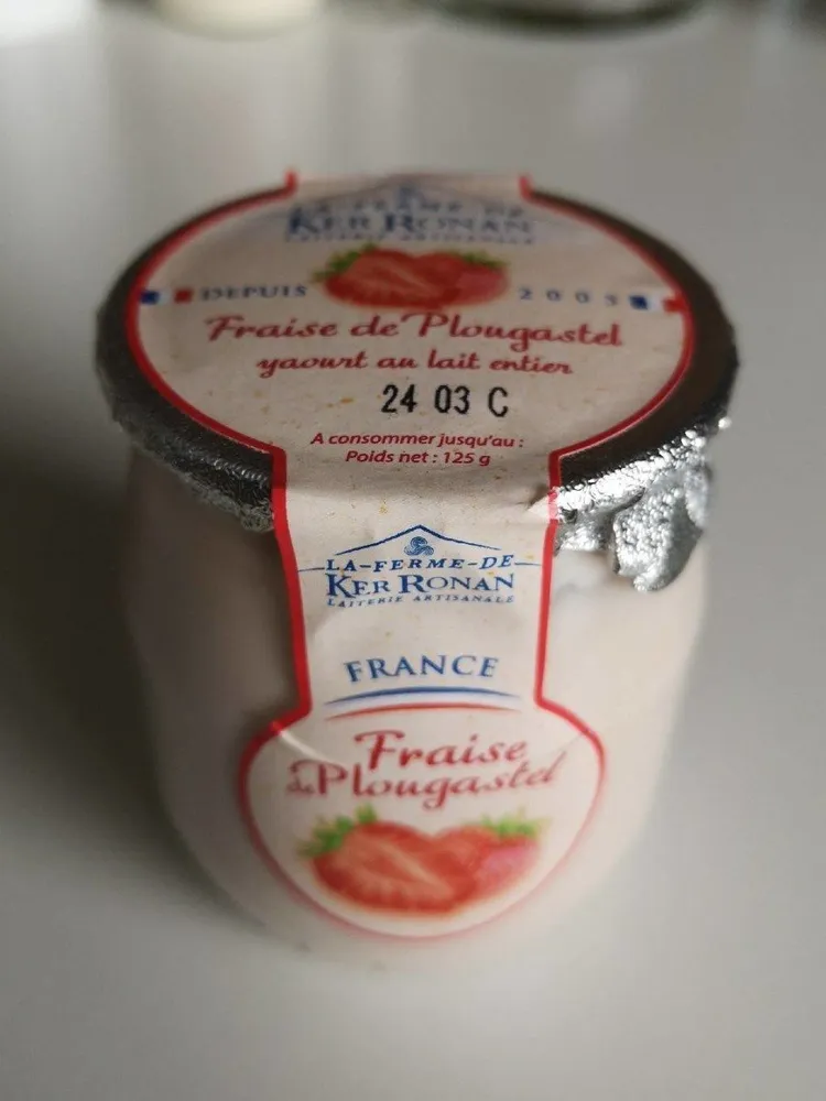 Yaourt fraises de Plougastel