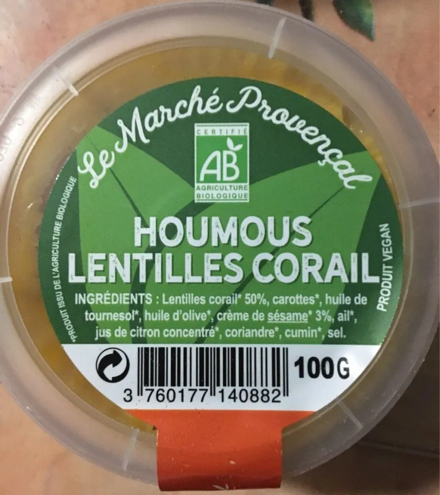 Houmous Lentilles Corail