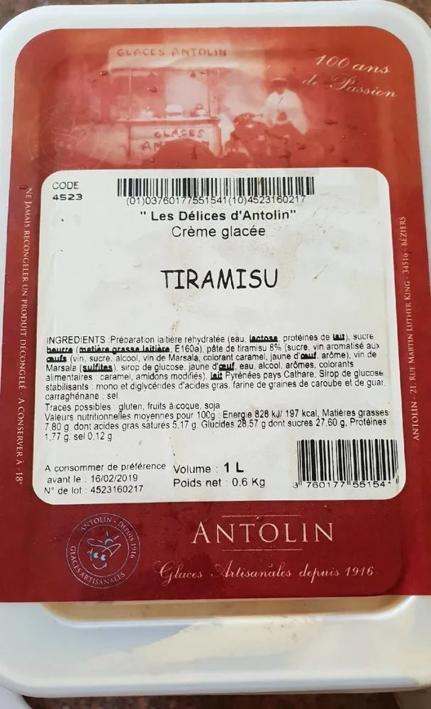 Crème glacée tiramisu