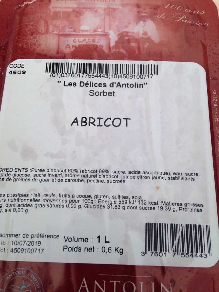 Sorbet abricot