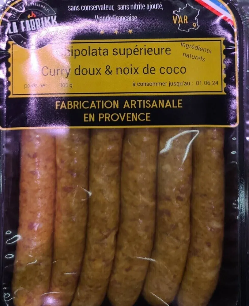 Chipolatas supérieure curry doux et noix de coco
