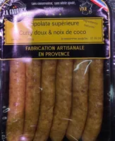 Chipolatas supérieure curry doux et noix de coco