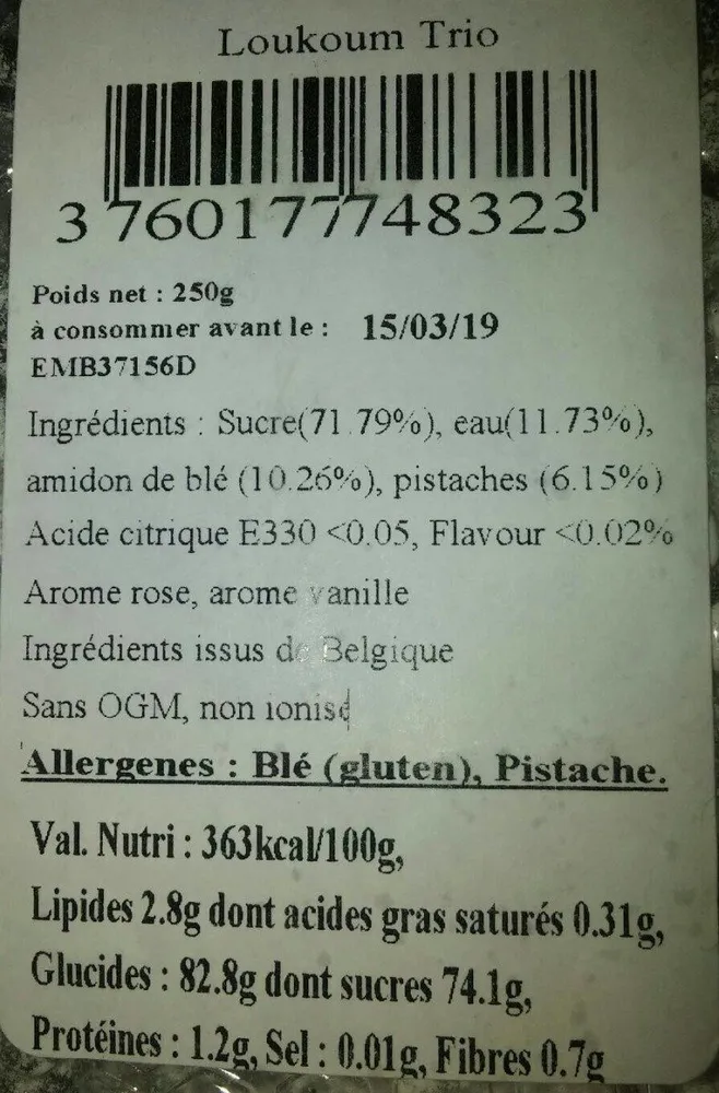 Loukoum trois saveurs