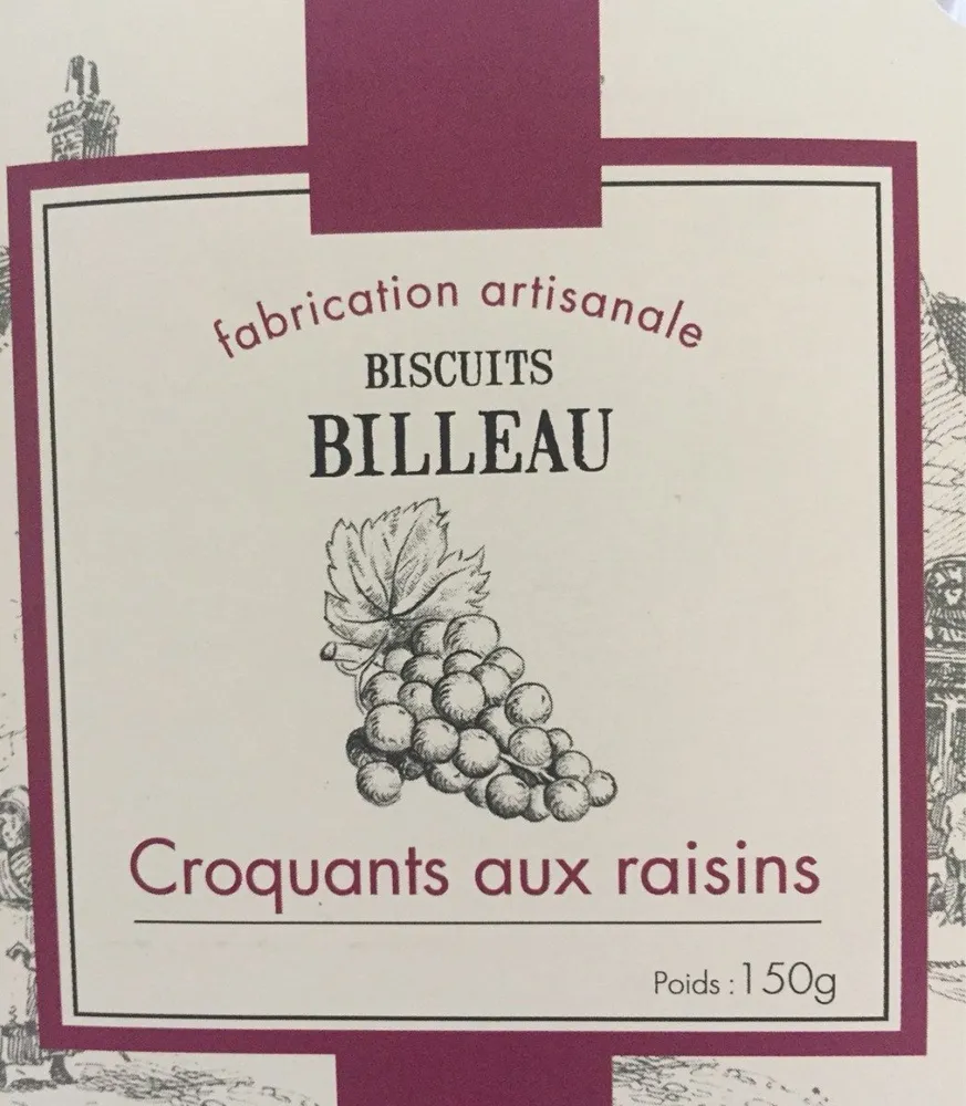 Biscuit Billeau croquant aux raisins