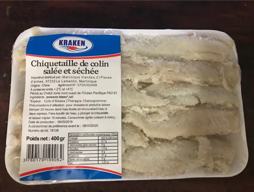 Chiquetaille de colin salée et séchée