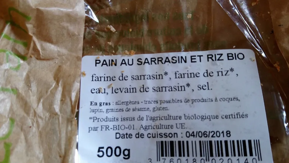 Pain au sarrasin et riz bio