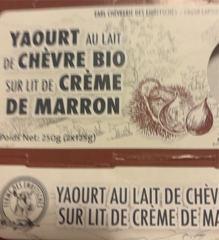 Yaourt au lait de chèvre bio sur lit de crème de marron