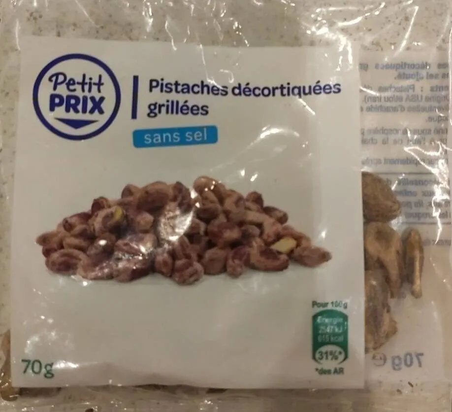 Pistache décortiqué grillé sans sel
