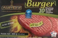 Burger - 10 Moelleux de bœuf haché surgelés (< 20% M.G.)