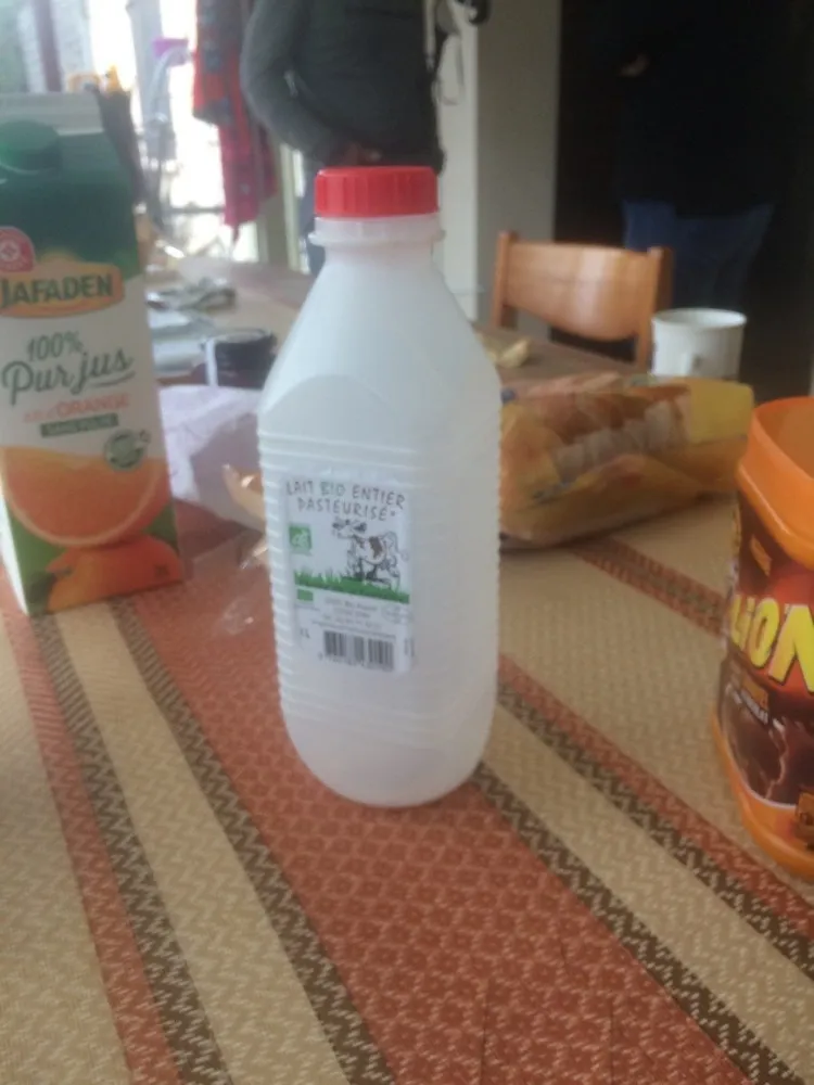 Lait bio entier pasteurise