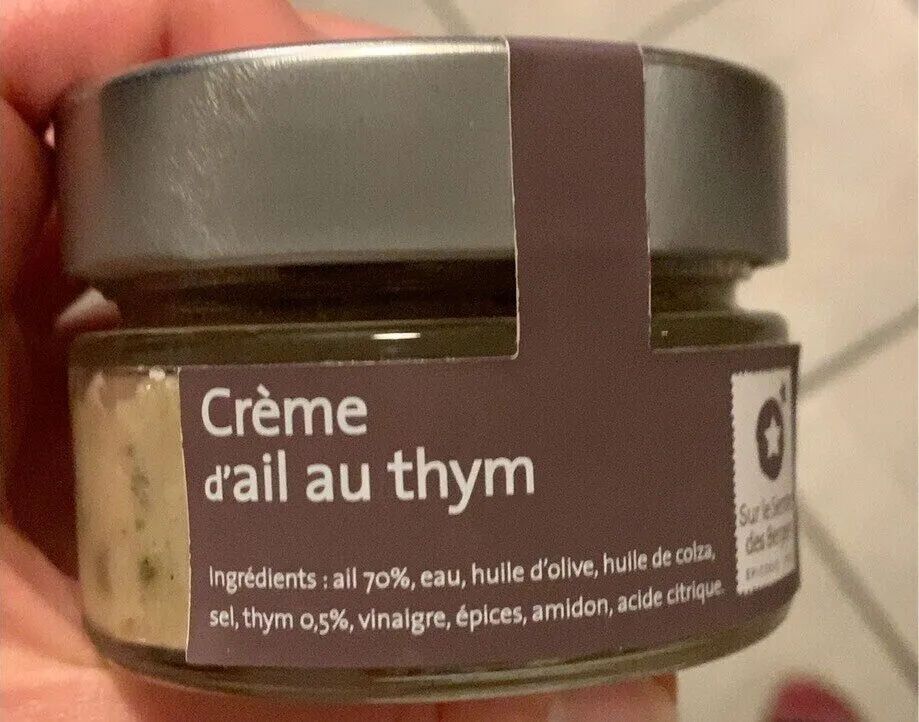 Crème ail et thym