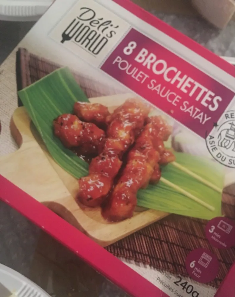 8 brochettes poulet sauce satay