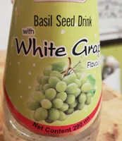 Basil seed drink with white grape flavour