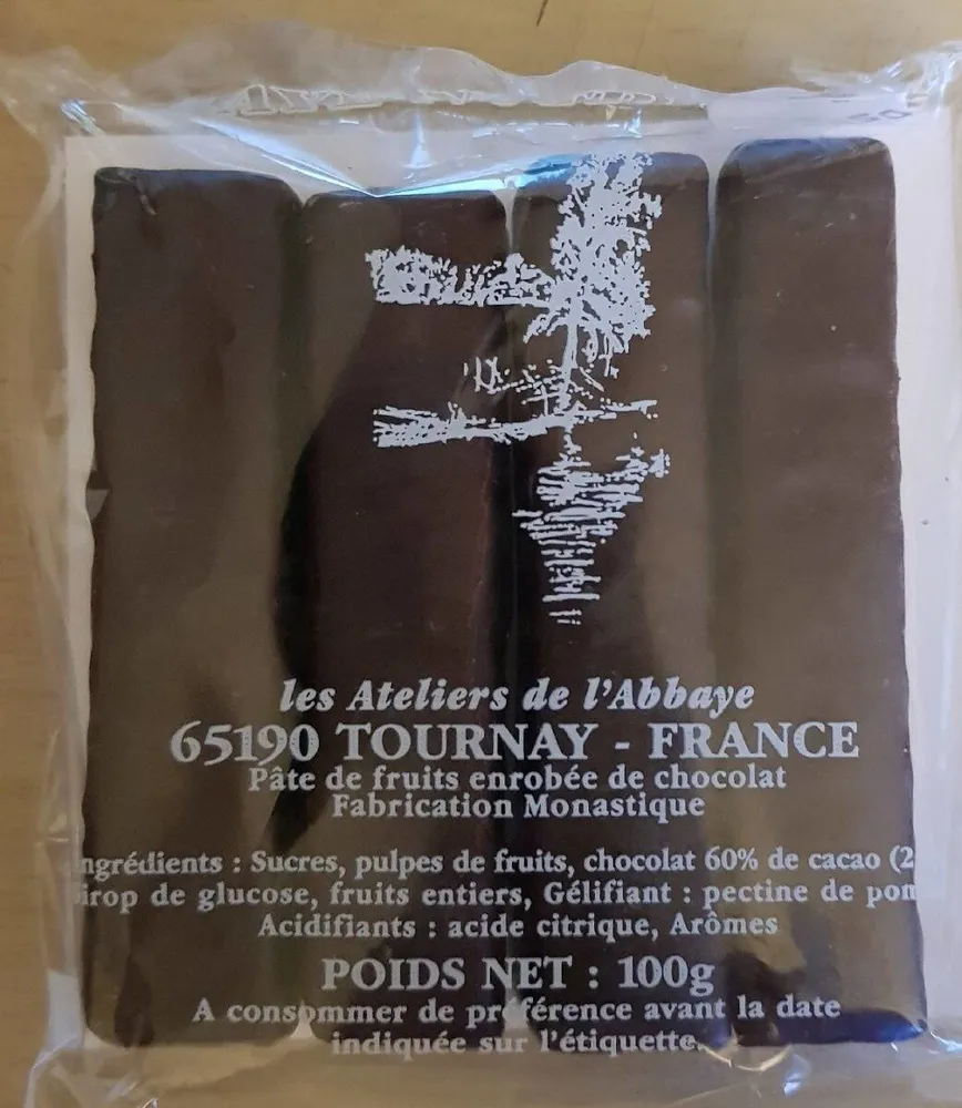Pâte de fruits enrobée de chocolat