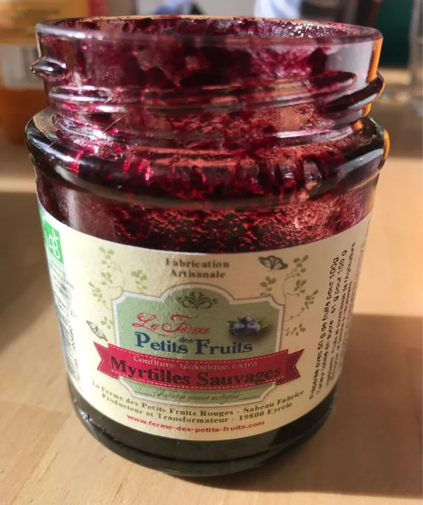 Confiture Biologique Extra Myrtilles Sauvages